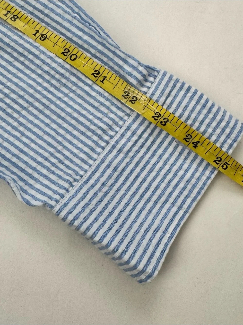 J.Crew Seersucker Slim Button Down Shirt Mens L Blue White Striped Long Sleeve